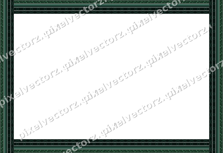 Decorative picture frame border in dark green and red with cross band