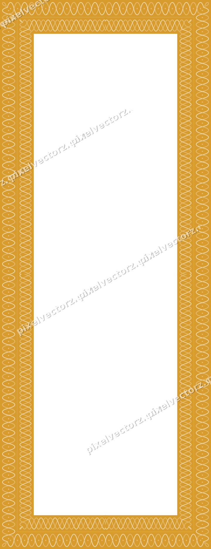 Decorative picture frame border in amber and dark teal with arabesque