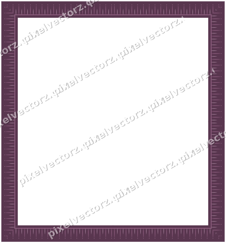 Decorative picture frame border in dark magenta with bud and stem
