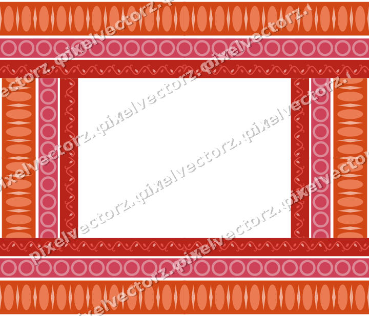 Decorative picture frame border in red and orange with egg and dart