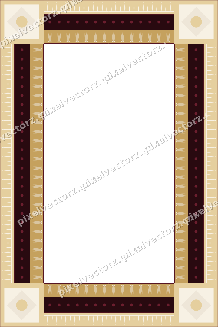 Decorative picture frame border in dark pink and red with bud and stem