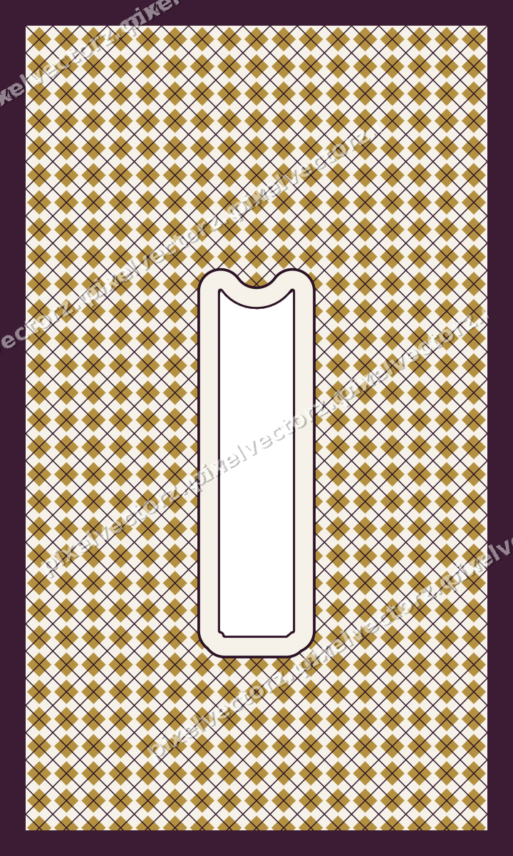 Decorative patterned mat frame in dark magenta with argyle diamonds