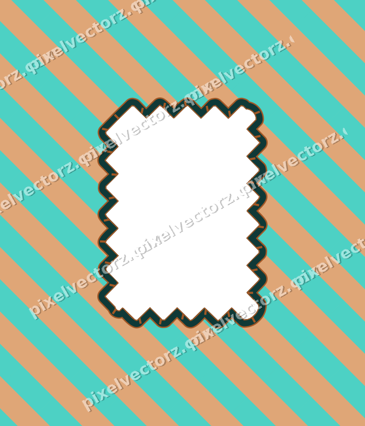 Decorative patterned mat frame in orange with horizontal stripes