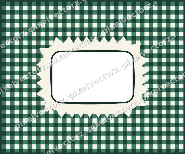 Decorative patterned mat frame in dark green with gingham check
