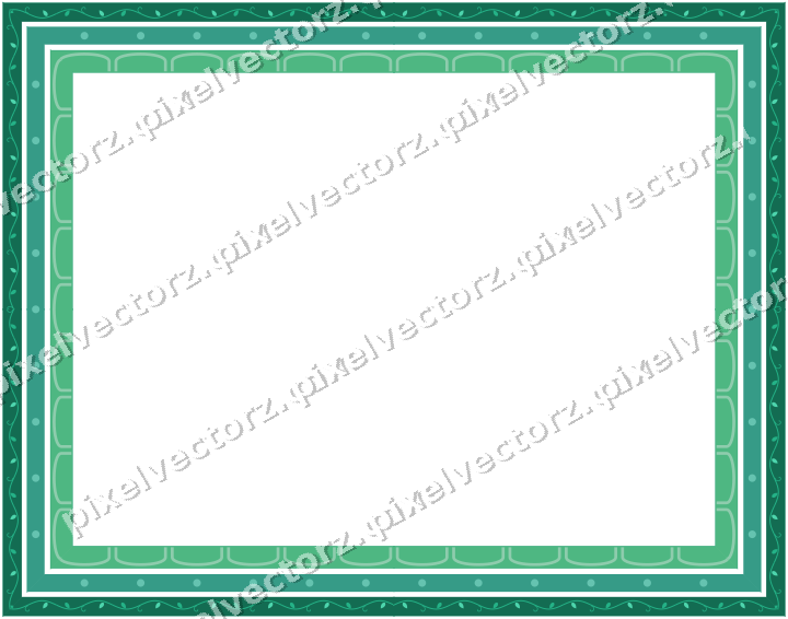 Decorative picture frame border in green and teal with ivy scroll