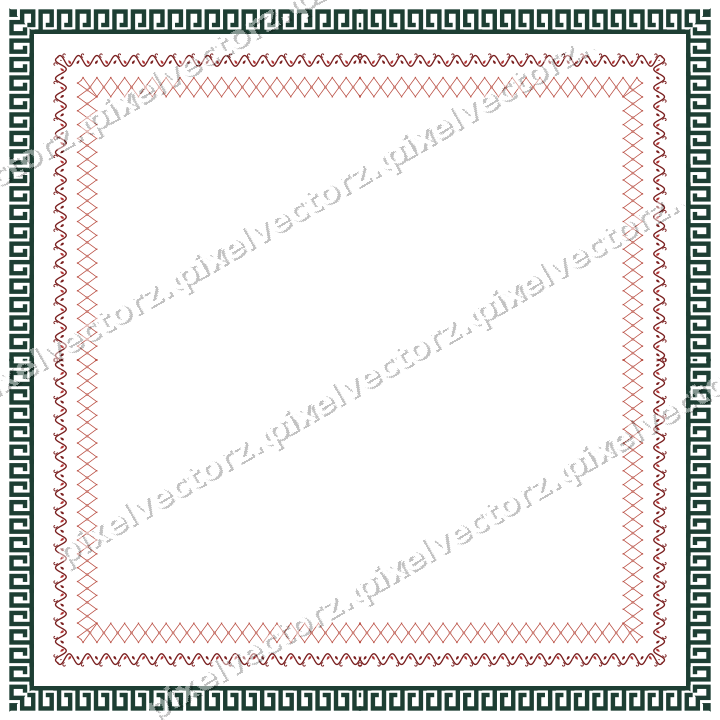 Decorative picture frame border in dark red with greek key