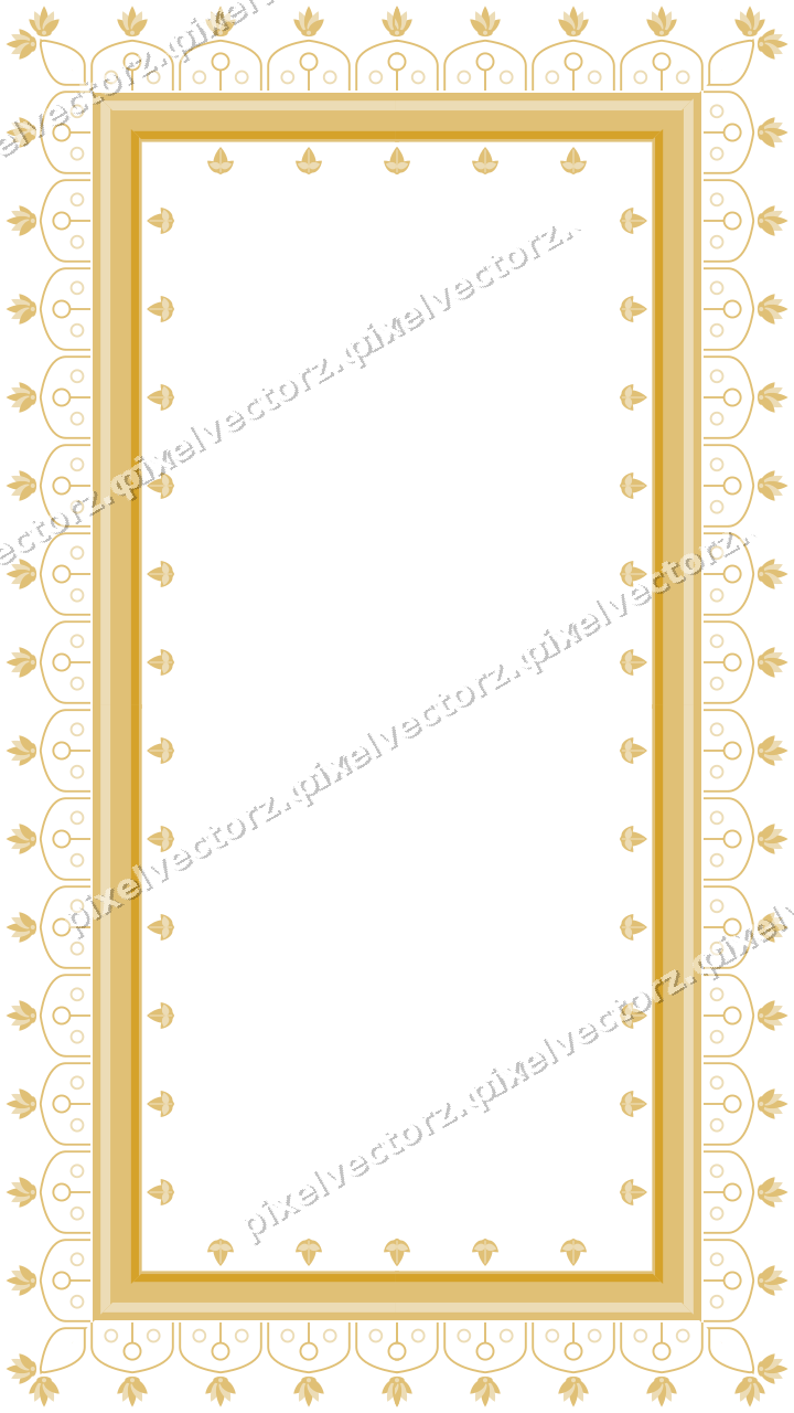 Decorative picture frame border in dark blue and amber with palmette