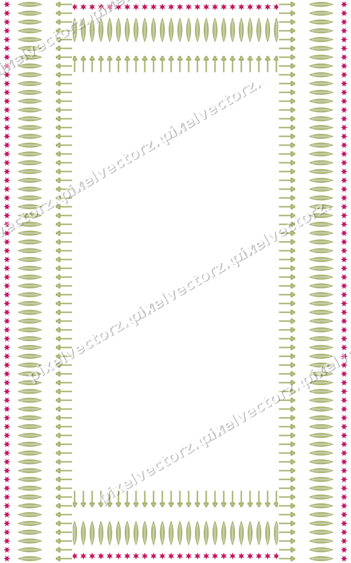 Decorative picture frame border in lime and pink with star band