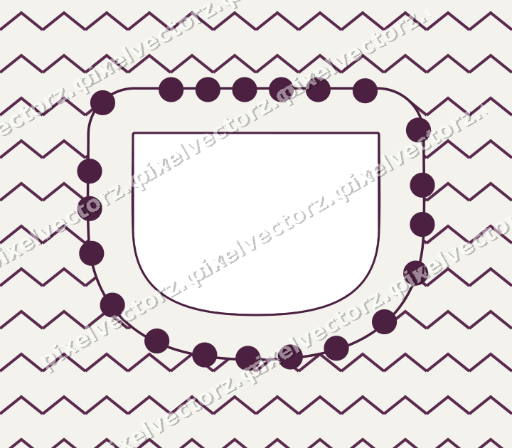 Decorative patterned mat frame in dark magenta and lime with zigzag