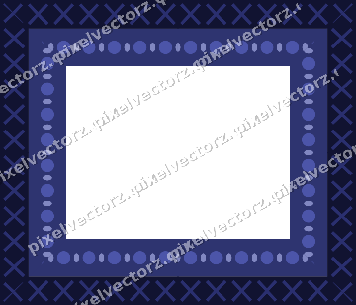Decorative picture frame border in dark blue with bead and reel
