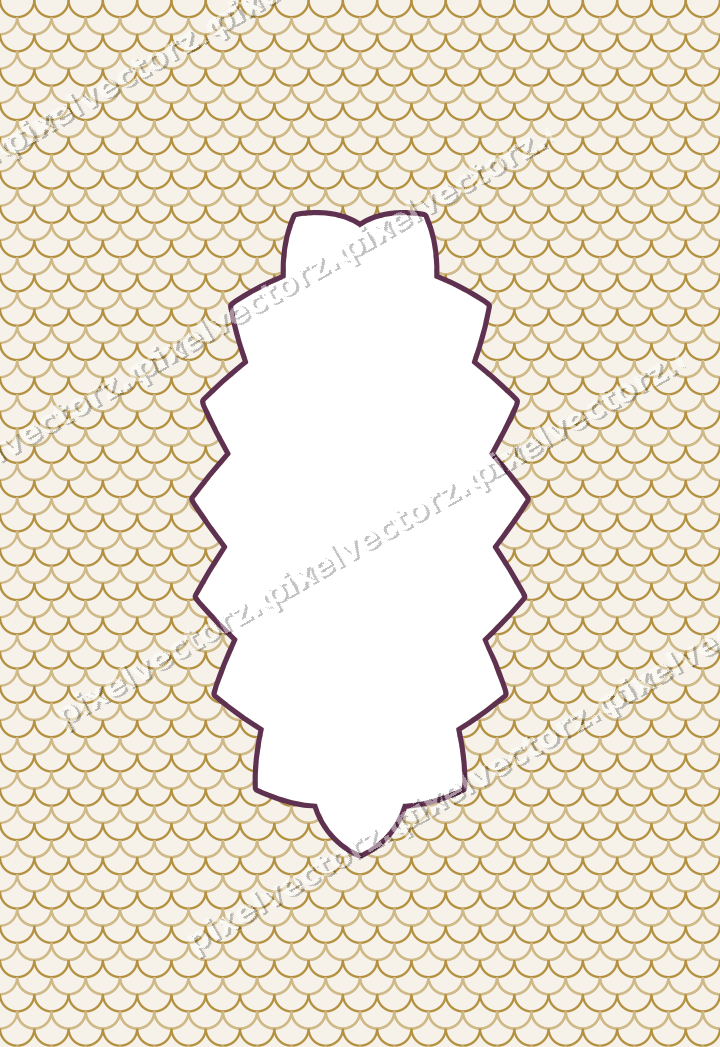 Decorative patterned mat frame in dark magenta with scallop scales