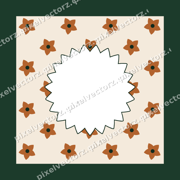 Decorative patterned mat frame in dark green with small blossoms