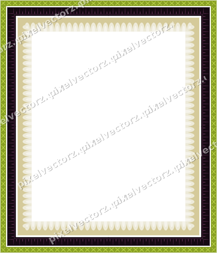 Decorative picture frame border in dark magenta with bud and stem