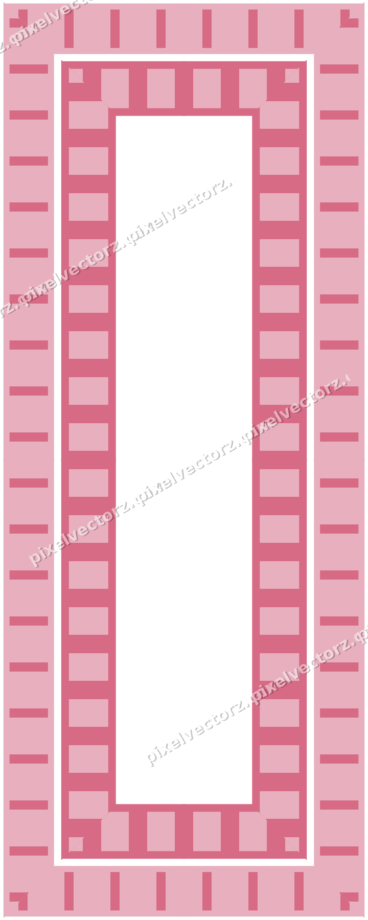 Decorative picture frame border in pale pink and pale red with dentil