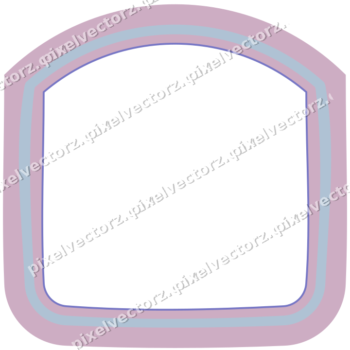 Decorative line art frame in purple and blue with label plaque