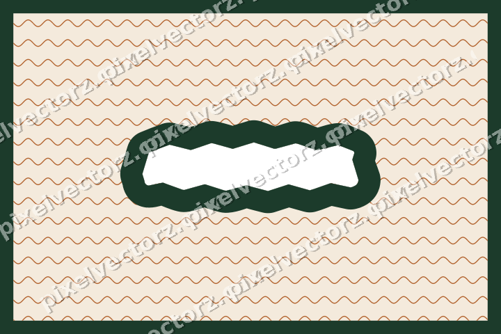 Decorative patterned mat frame in dark green with wavy lines