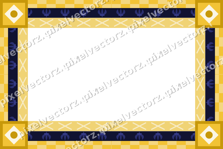 Decorative picture frame border in dark blue with fleur de lis band