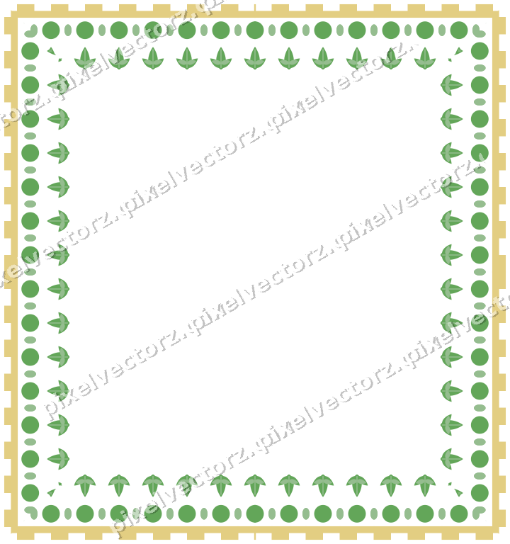 Decorative picture frame border in lime and yellow with bead and reel