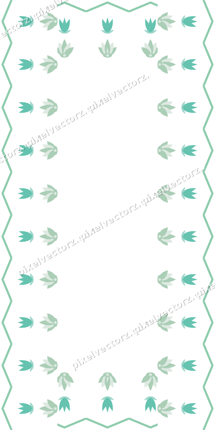 Decorative picture frame border in green and teal with zigzag