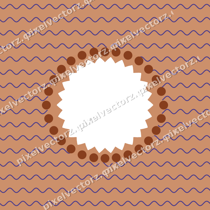 Decorative patterned mat frame in orange and blue with wavy lines