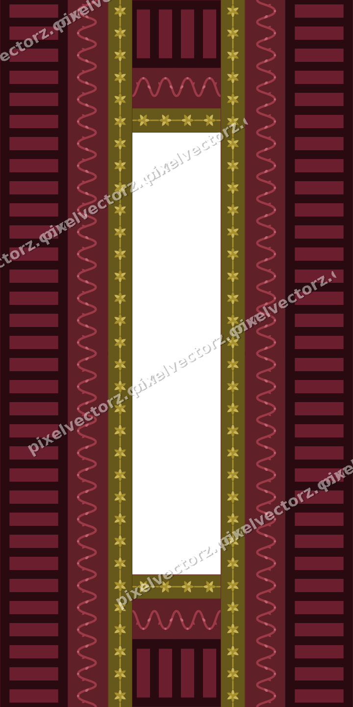 Decorative picture frame border in dark pink with scrolling vine