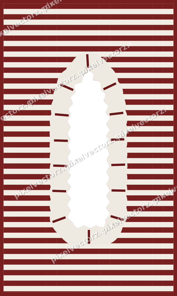 Decorative patterned mat frame in dark red with horizontal stripes