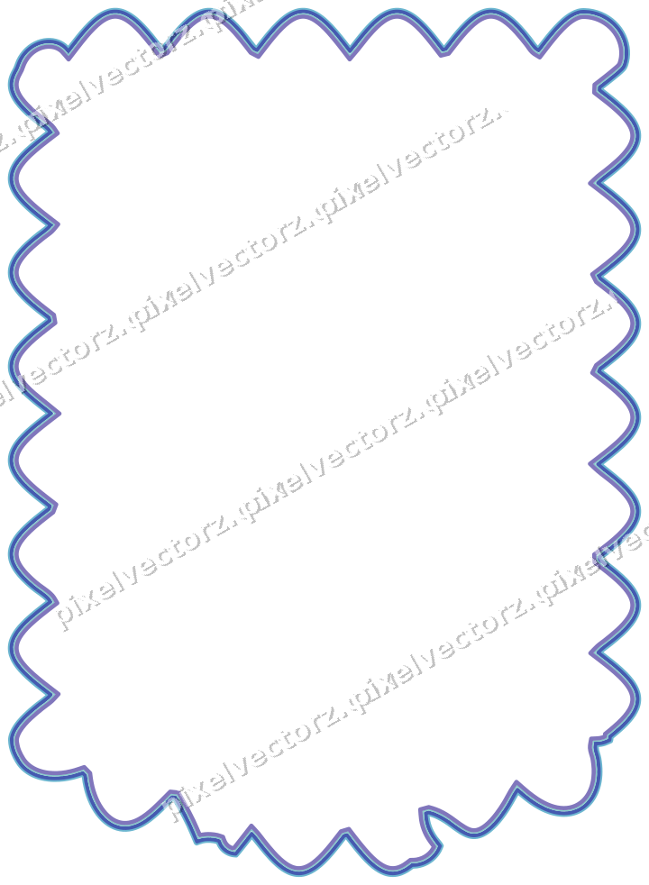 Decorative line art frame in blue and cyan with label plaque