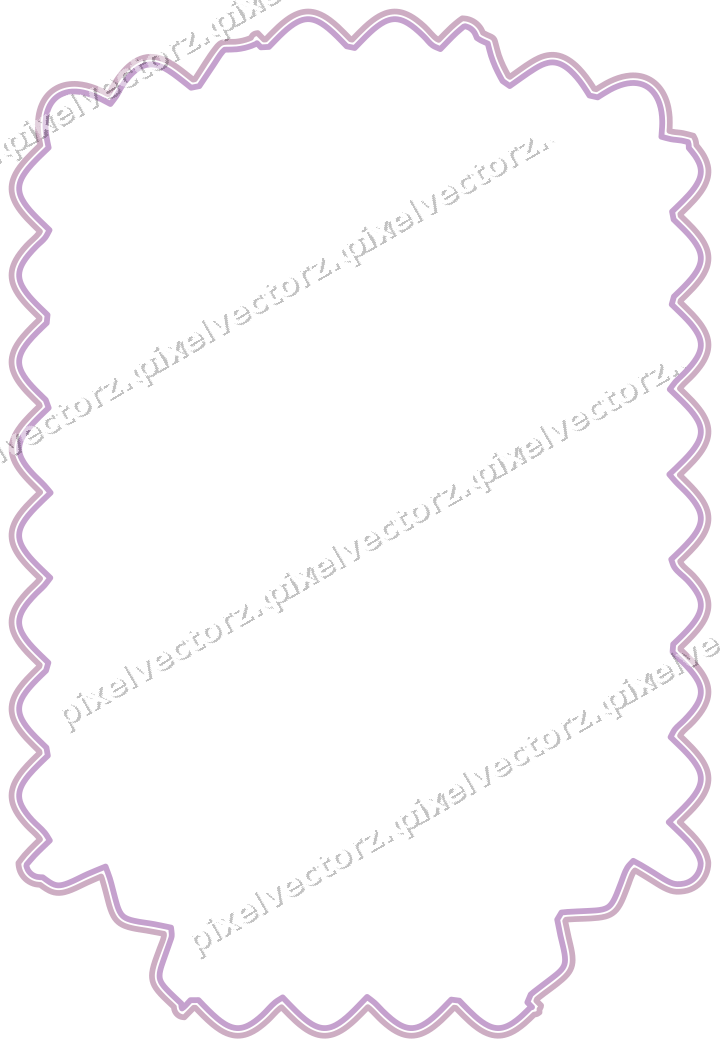 Decorative line art frame in purple and blue with label plaque