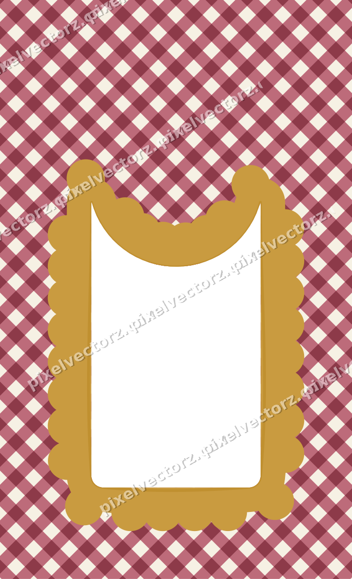 Decorative patterned mat frame in dark pink with gingham check
