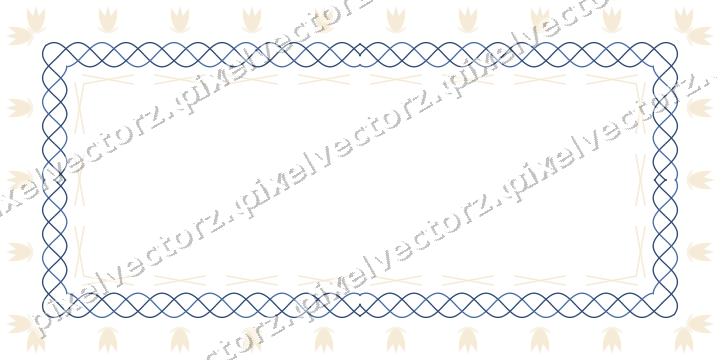 Decorative picture frame border in dark blue and amber with cross band