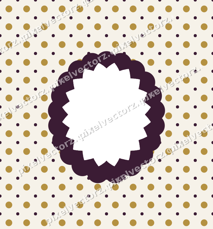 Decorative patterned mat frame in dark magenta with polka dots