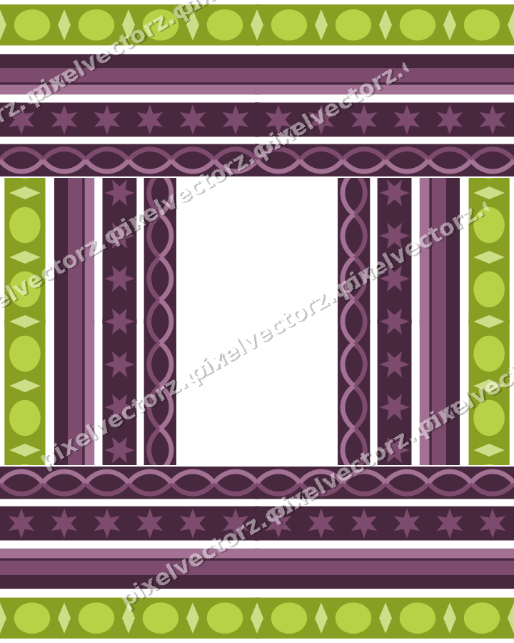 Decorative picture frame border in dark magenta with star band