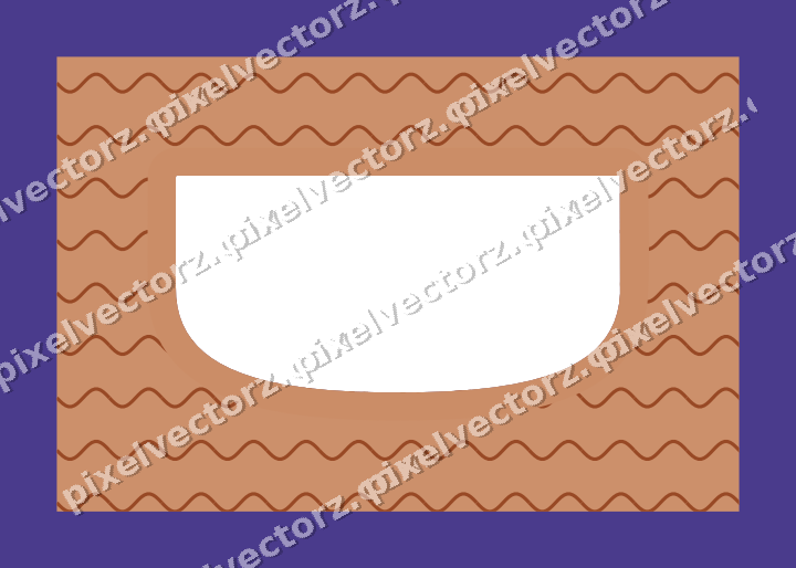 Decorative patterned mat frame in orange and blue with wavy lines