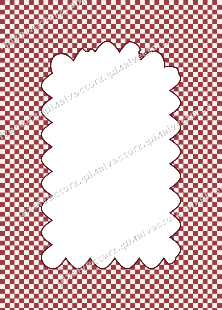 Decorative patterned mat frame in dark pink and red with checkerboard