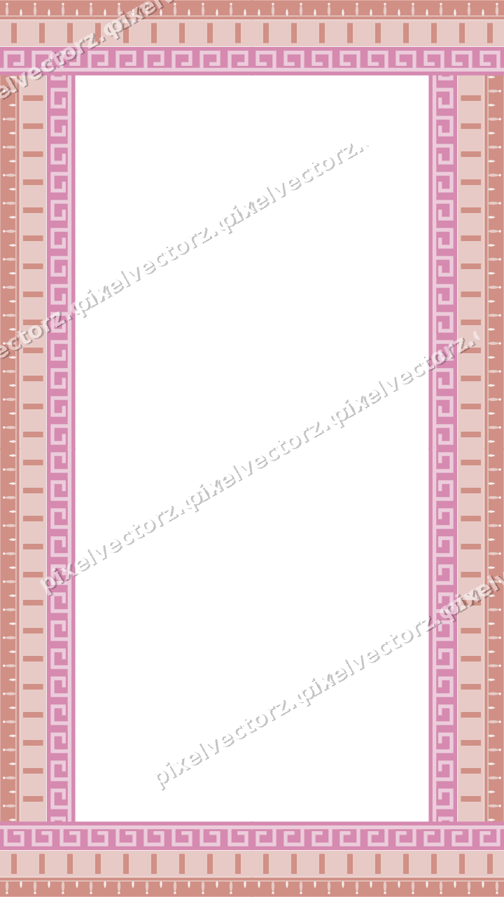 Decorative picture frame border in pale pink with bud and stem