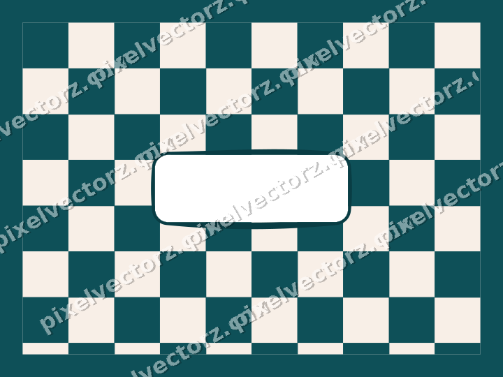 Decorative patterned mat frame in dark teal with checkerboard