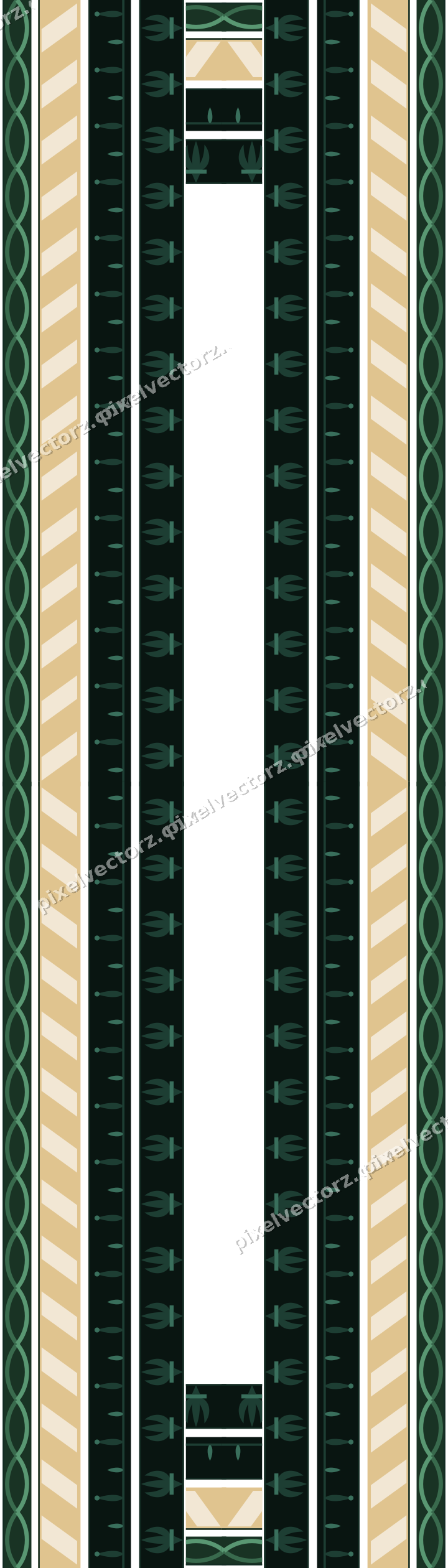 Decorative picture frame border in dark green and red with guilloche