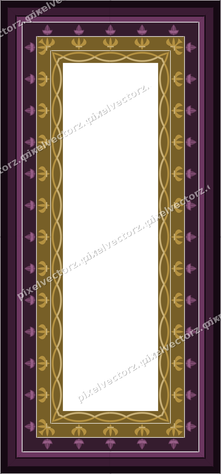 Decorative picture frame border in dark magenta with acanthus leaf