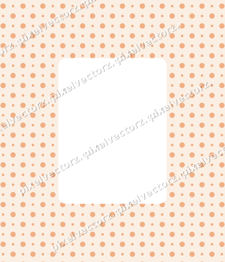 Decorative patterned mat frame in blue and orange with polka dots