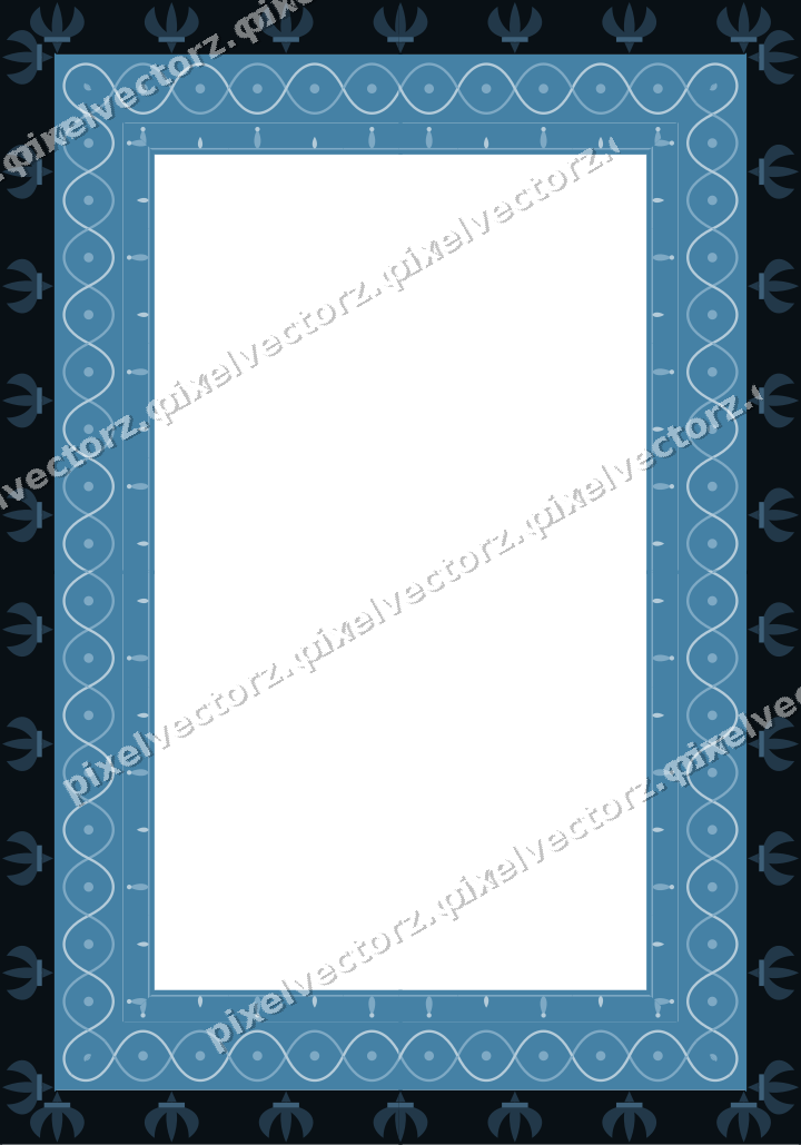 Decorative picture frame border in orange with fleur de lis band