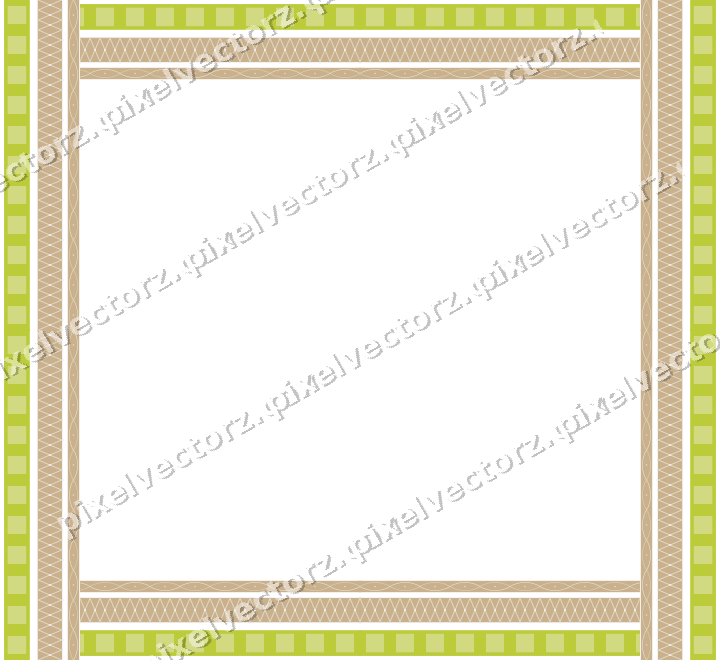 Decorative picture frame border in lime and yellow with arabesque