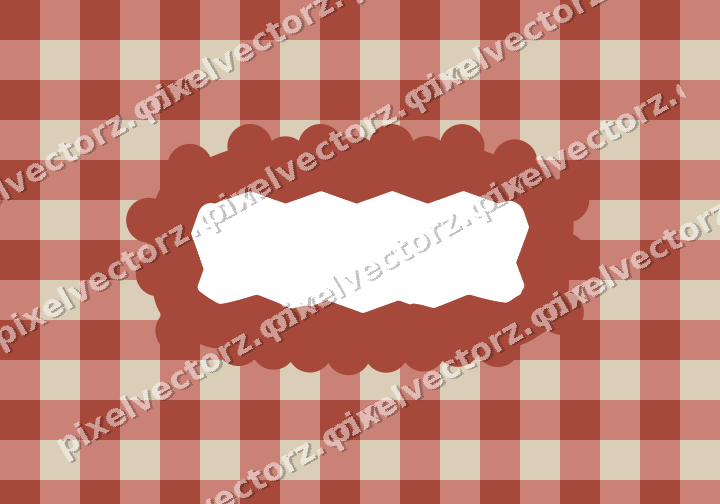 Decorative patterned mat frame in orange and amber with gingham check