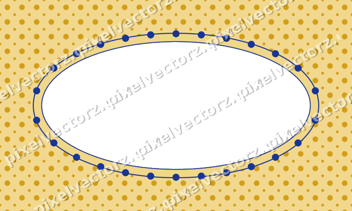 Decorative patterned mat frame in amber and blue with polka dots