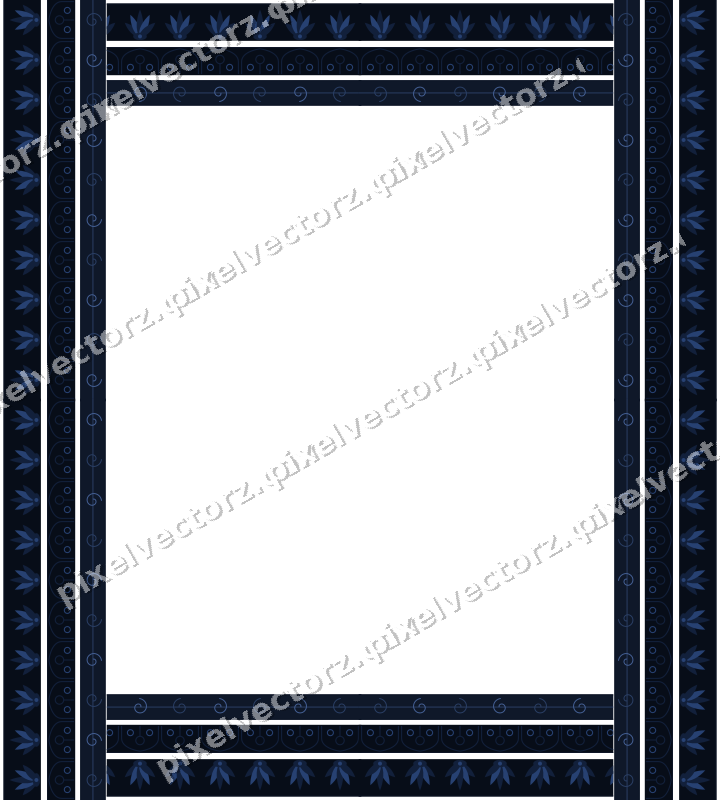Decorative picture frame border in dark blue with gothic tracery