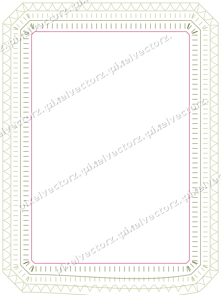 Decorative line art frame in lime and pink with label plaque