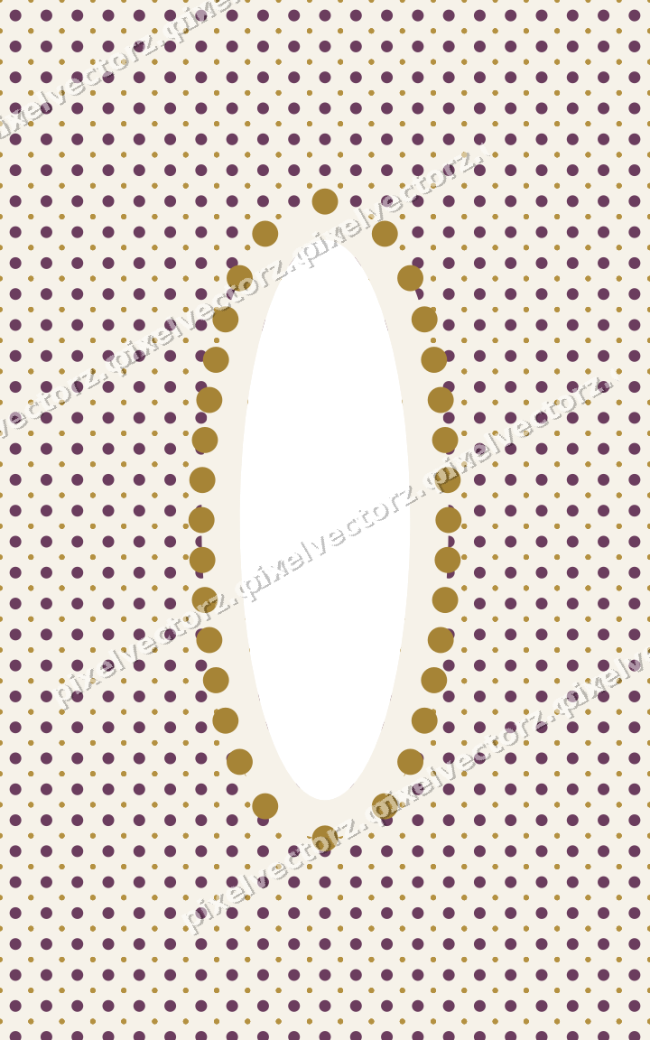 Decorative patterned mat frame in dark magenta with polka dots
