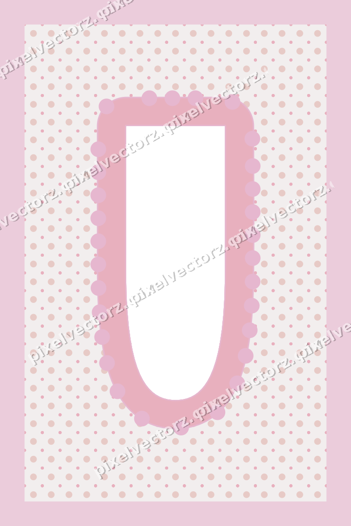 Decorative patterned mat frame in pale pink with polka dots