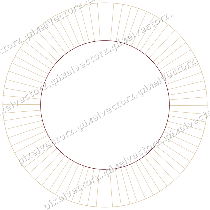 Decorative line art frame in dark pink and red with oval and hatching