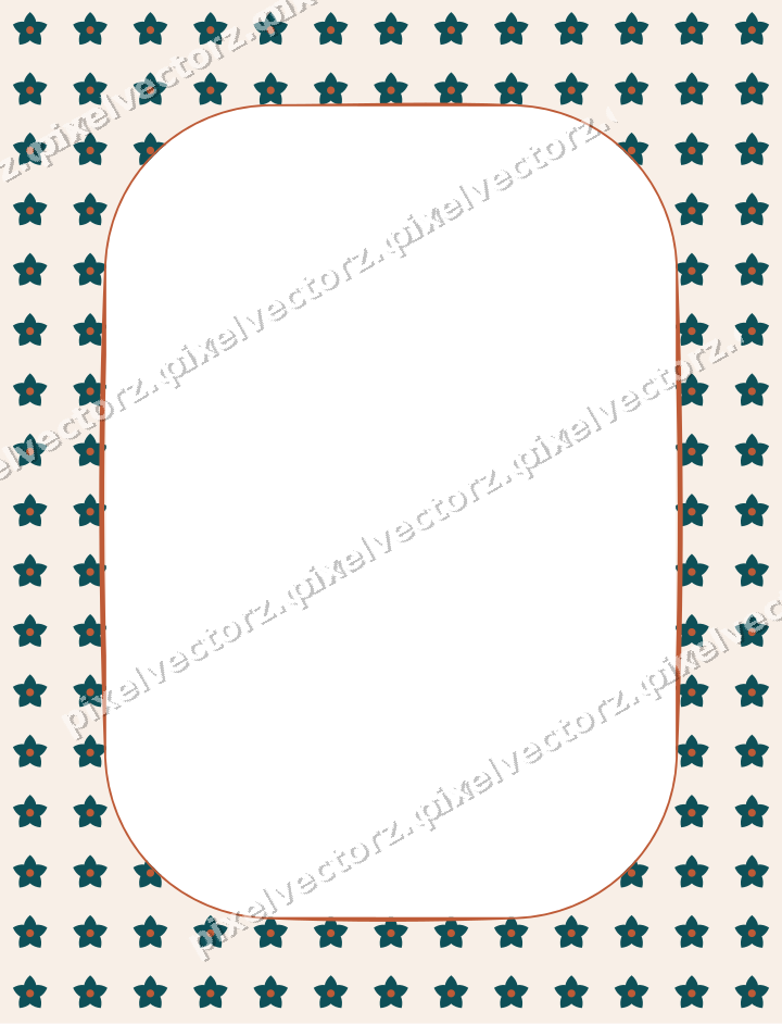 Decorative patterned mat frame in dark teal with small blossoms