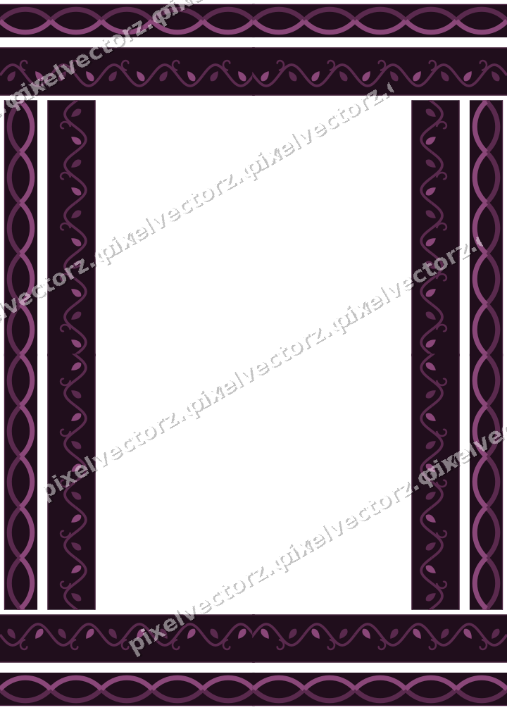 Decorative picture frame border in dark magenta with ivy scroll